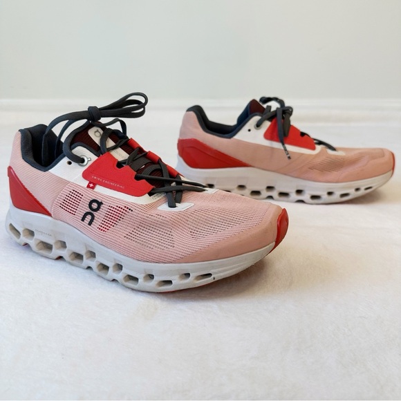 On Running Cloudstratus Rose Red Coral Running Shoes Sneakers, size Women’s 9 - Picture 16 of 16